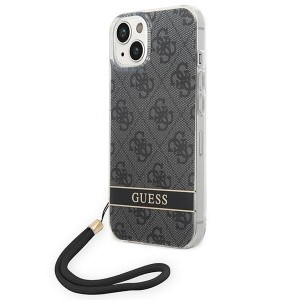 Guess iPhone 14 Hülle Case Cover 4G Print Strap Schwarz