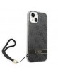 Guess iPhone 14 Hülle Case Cover 4G Print Strap Schwarz