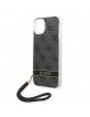 Guess iPhone 14 Case Cover 4G Print Strap Black