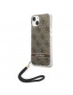 Guess iPhone 14 Case Cover 4G Print Strap Brown