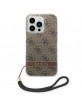 Guess iPhone 14 Pro Max Case Cover 4G Print Strap Brown