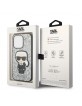Karl Lagerfeld iPhone 14 Pro Hülle Case Cover Glitter Flakes Ikonik Silber