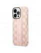 Karl Lagerfeld iPhone 14 Pro Case Monogram Vertical Stripe Pink