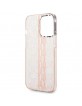 Karl Lagerfeld iPhone 14 Pro Case Monogram Vertical Stripe Pink