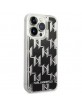 Karl Lagerfeld iPhone 14 Pro Case Monogram Liquid Glitter Black