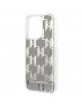 Karl Lagerfeld iPhone 14 Pro Hülle Case Monogram Liquid Glitter Silber