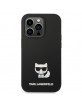 Karl Lagerfeld iPhone 14 Pro Case Silicone Choupette Body Black