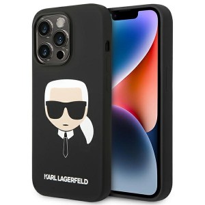 Karl Lagerfeld iPhone 14 Pro case cover silicon Karl`s head black