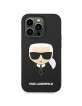 Karl Lagerfeld iPhone 14 Pro Hülle Case Cover Silicon Karl`s Kopf Schwarz
