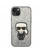 Karl Lagerfeld iPhone 14 Plus Case Cover Glitter Flakes Ikonik Silver