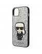 Karl Lagerfeld iPhone 14 Plus Case Cover Glitter Flakes Ikonik Silver