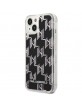 Karl Lagerfeld iPhone 14 Plus Case Monogram Liquid Glitter Black