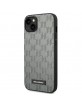 Karl Lagerfeld iPhone 14 Plus Case Saffiano Monogram Metal Logo Grey