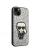 Karl Lagerfeld iPhone 14 Case Cover Glitter Flakes Ikonik Silver