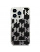 Karl Lagerfeld iPhone 14 Pro Max Hülle Case Monogram Liquid Glitter Schwarz