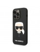 Karl Lagerfeld iPhone 14 Pro Magsafe Hülle Case Silicon Karl`s Head Schwarz