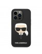 Karl Lagerfeld iPhone 14 Pro Hülle Case Silicon Karl Kopf Magsafe Schwarz