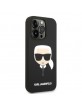 Karl Lagerfeld iPhone 14 Pro Magsafe Hülle Case Silicon Karl`s Head Schwarz