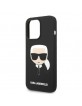 Karl Lagerfeld iPhone 14 Pro Magsafe Case Silicon Karl`s Head Black
