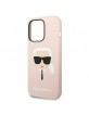 Karl Lagerfeld iPhone 14 Pro Magsafe Hülle Case Silicon Karl`s Head Rosa