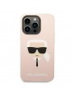 Karl Lagerfeld iPhone 14 Pro Max Magsafe Hülle Case Silicon Karl`s Head Rosa