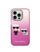 Karl Lagerfeld iPhone 14 Pro Hülle Case Cover Karl & Choupette Pink