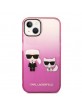 Karl Lagerfeld iPhone 14 Plus Case Cover Karl & Choupette Pink