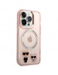 Karl Lagerfeld iPhone 14 Pro Magsafe Case Cover Karl & Choupette Pink