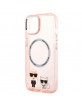 Karl Lagerfeld iPhone 14 Magsafe Case Cover Karl & Choupette Pink