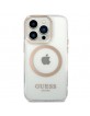 Guess iPhone 14 Pro Magsafe Hülle Case Cover Metal Outline Gold