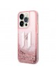 Karl Lagerfeld iPhone 14 Pro Case Cover Liquid Glitter Big KL Pink