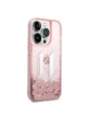 Karl Lagerfeld iPhone 14 Pro Case Cover Liquid Glitter Big KL Pink