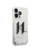 Karl Lagerfeld iPhone 14 Pro Case Cover Liquid Glitter Big KL Silver