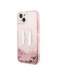Karl Lagerfeld iPhone 14 Plus Case Cover Liquid Glitter Big KL Pink