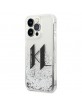 Karl Lagerfeld iPhone 14 Pro Max Hülle Case Cover Liquid Glitter Big KL Silber