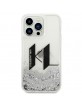 Karl Lagerfeld iPhone 14 Pro Max Case Cover Liquid Glitter Big KL Silver