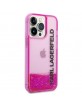 Karl Lagerfeld iPhone 14 Pro Max Hülle Case Cover Liquid Glitter Elong Pink
