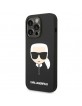Karl Lagerfeld iPhone 14 Pro Max Hülle Case Cover Silicon Karl`s Kopf Schwarz