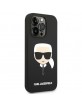 Karl Lagerfeld iPhone 14 Pro Max Hülle Case Cover Silicon Karl Head Schwarz
