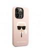 Karl Lagerfeld iPhone 14 Pro Max Hülle Case Cover Silicon Karl`s Kopf Rosa