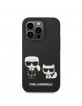 Karl Lagerfeld iPhone 14 Pro MagSafe Hülle Case Silikon Karl & Choupette Schwarz