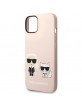 Karl Lagerfeld iPhone 14 Plus MagSafe Hülle Case Silikon Karl & Choupette Rosa