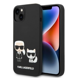 Karl Lagerfeld iPhone 14 Plus MagSafe Hülle Case Silikon Karl & Choupette Schwarz