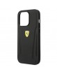Ferrari iPhone 14 Pro Hülle Case Stamp Sides Echtleder Schwarz