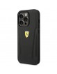 Ferrari iPhone 14 Pro Max Case Stamp Sides Genuine Leather Black