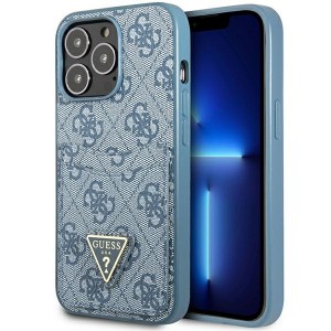 Guess iPhone 13 Pro Case Cover 4G Triangle Card Slot Blue