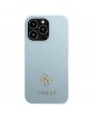 Guess iPhone 13 Pro Hülle Case Cover Saffiano Small Metal Logo Blau