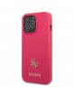 Guess iPhone 13 Pro Case Cover Saffiano Small Metal Logo Pink