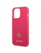 Guess iPhone 13 Pro Hülle Case Cover Saffiano Small Metal Logo Pink