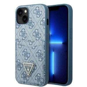 Guess iPhone 13 Hülle Case Cover 4G Triangle Kartenfach Blau